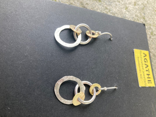 Silver Brass Hoops