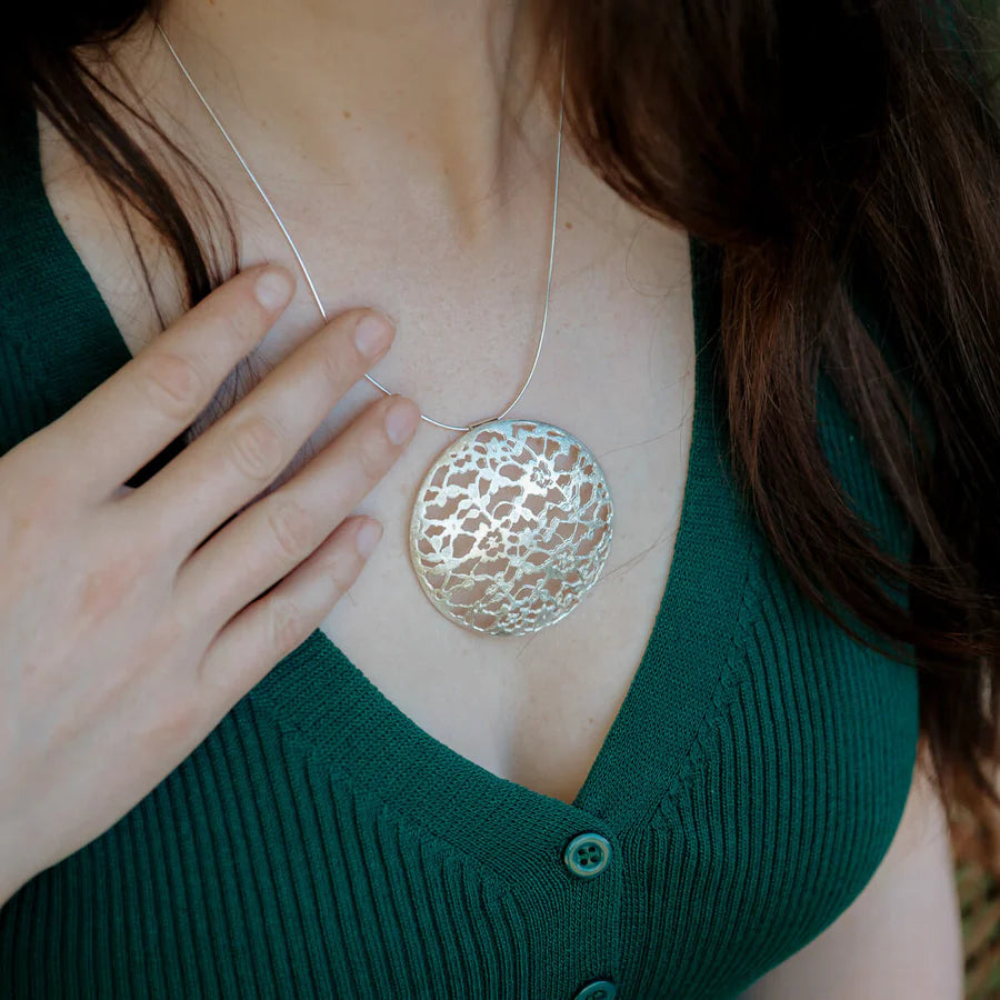 Large Lace Detail Necklace