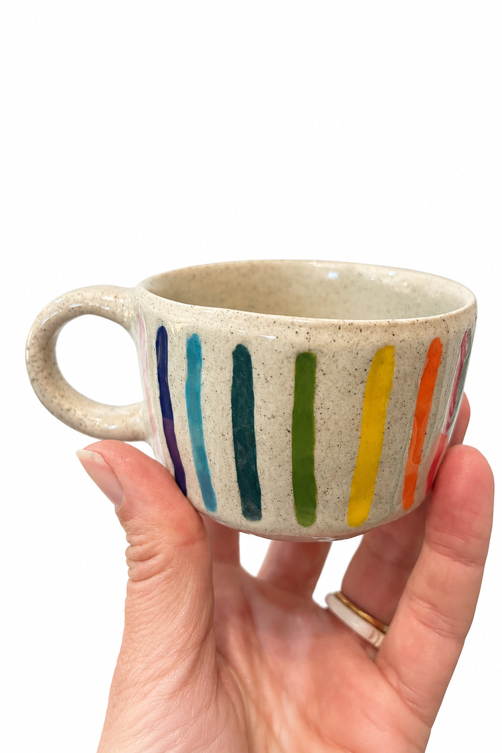 Rainbow Stripes Carved Mug – Everyday Mugging