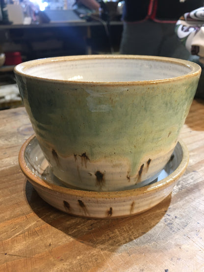 Ceramic Planter Pot and Saucer Set