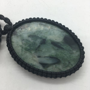 Oval Laced Pendant - Nelson Jade