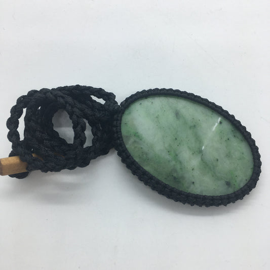 Oval Laced Pendant - Nelson Jade