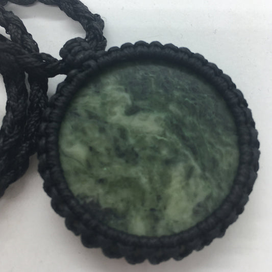 Jade Laced Round Pendant - Nelson Jade