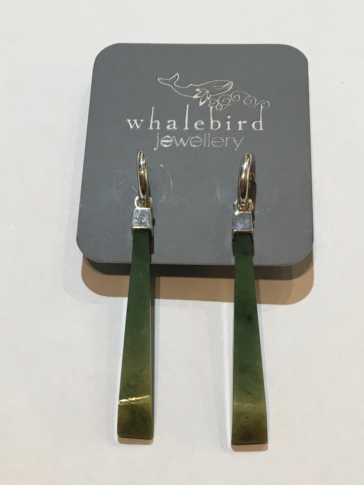 Medium Capped Pounamu on Baby Hoops Earrings