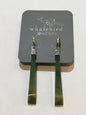 Medium Capped Pounamu on Baby Hoops Earrings