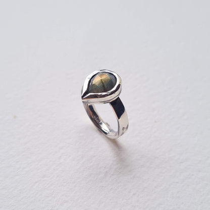 Pear Labradorite Ring