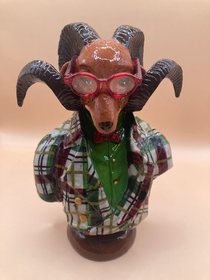 Cam the Ram - Mixed Media Sculpture