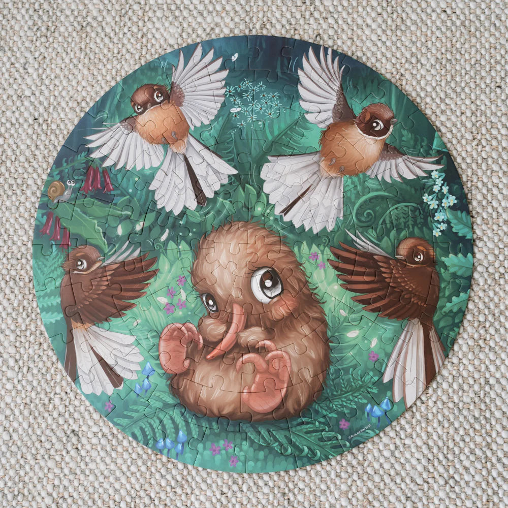 Puzzle - Fantail Flurry - Round - 100 piece