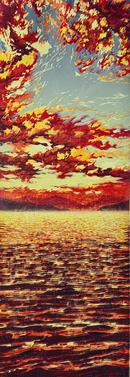 Fiery Sky - Woodcut