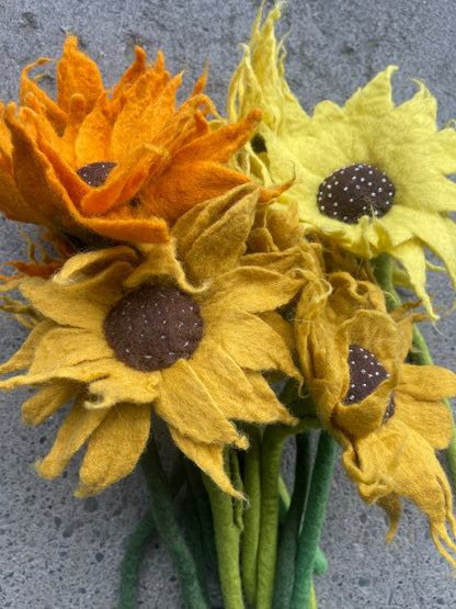 Handmade Wool Felted Flowers