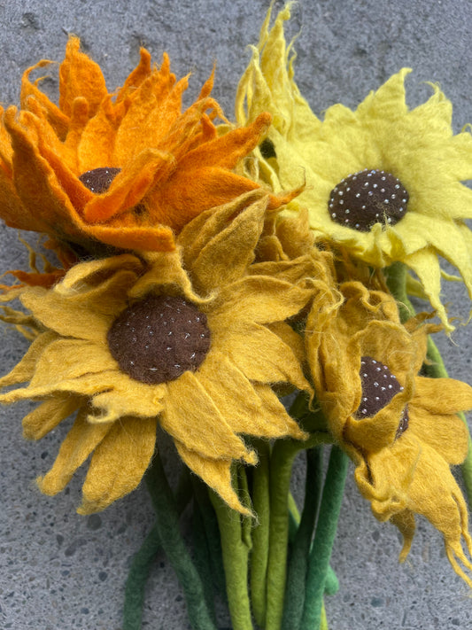 Handmade Wool Felted Flowers