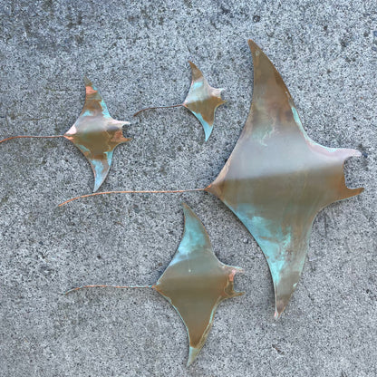 Copper Manta Rays - Set of 4