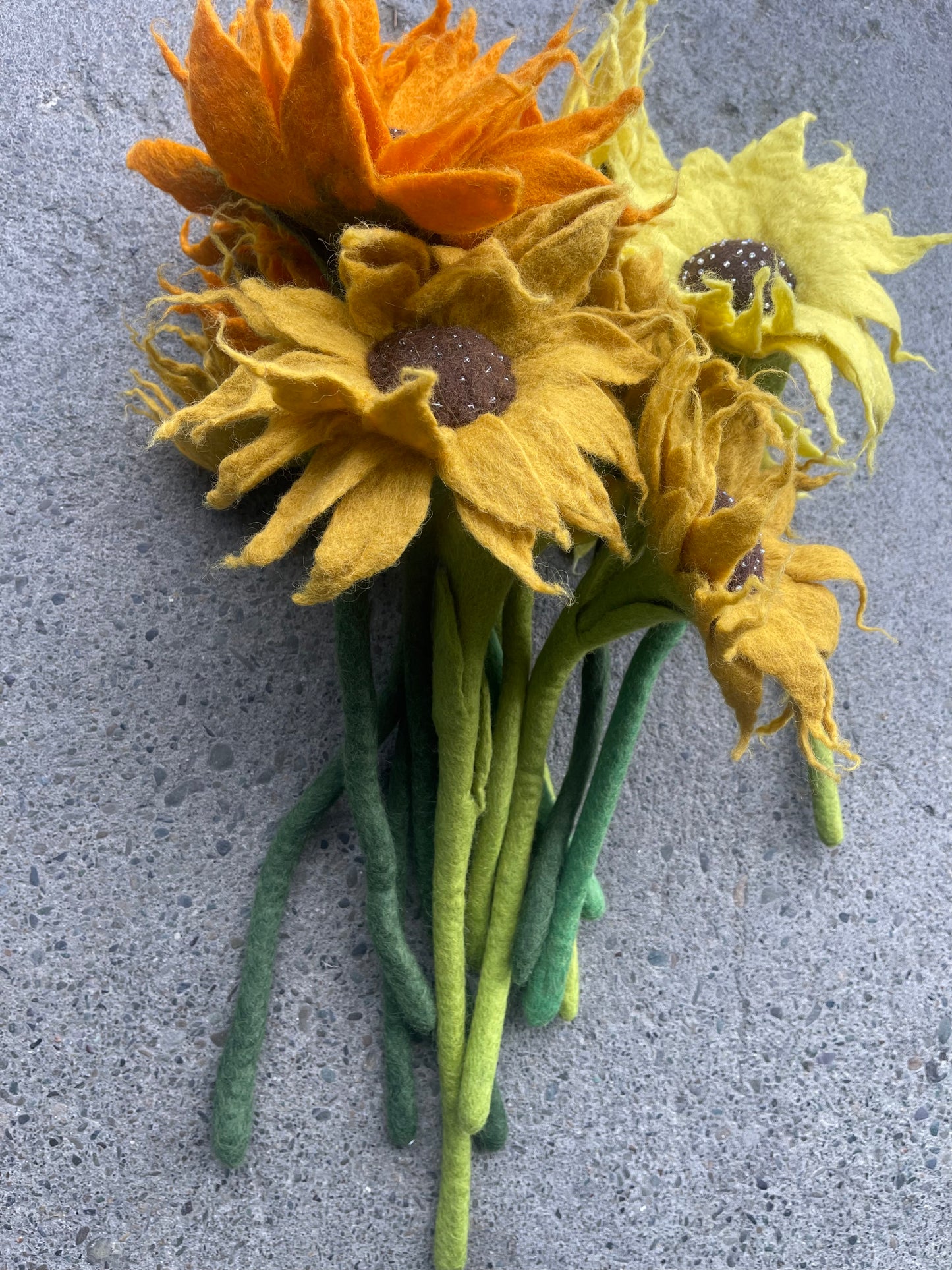 Handmade Wool Felted Flowers