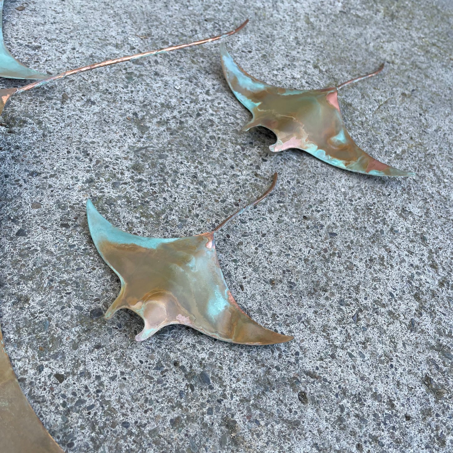 Copper Manta Rays - Set of 4