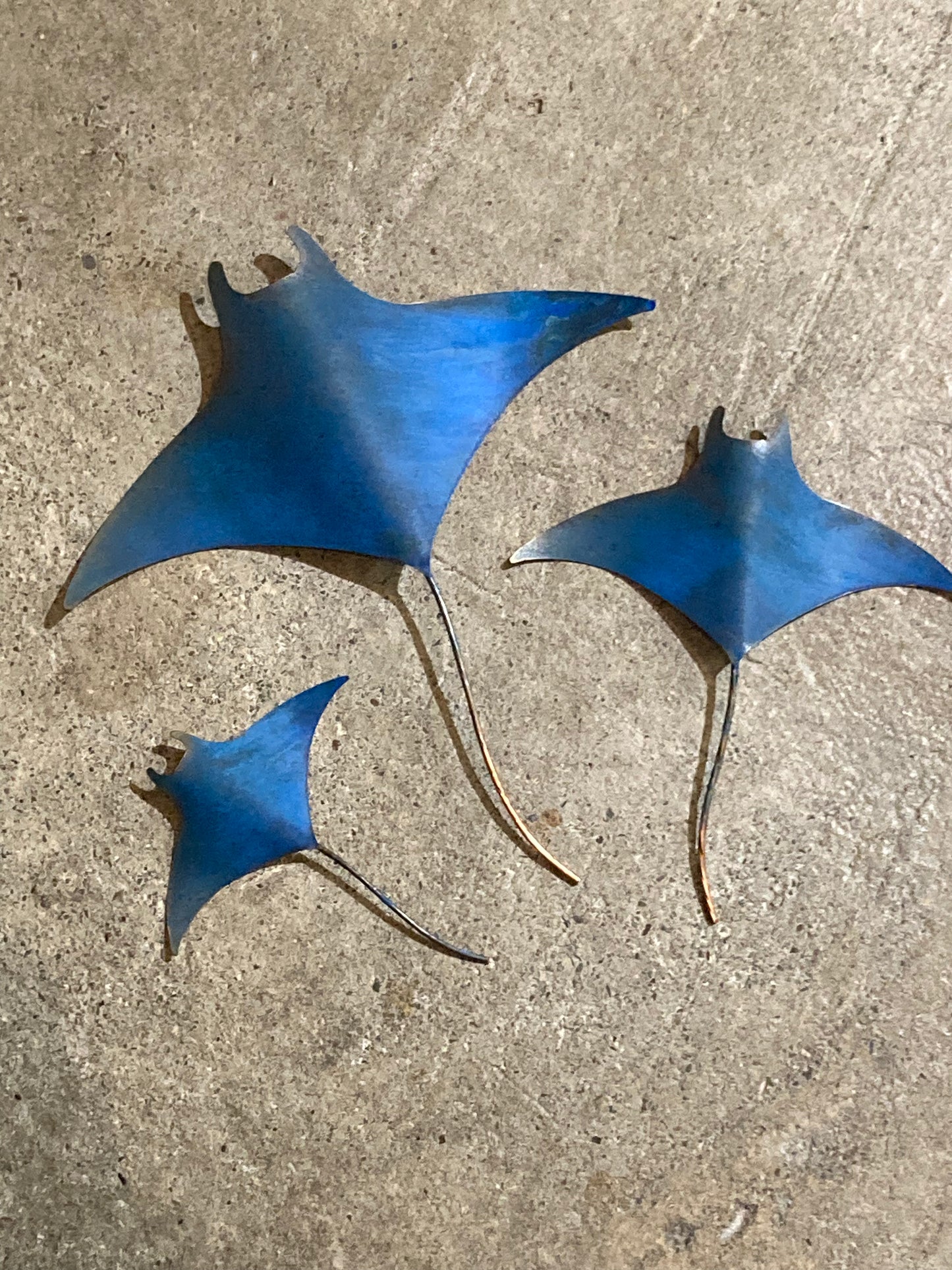 Copper Manta Rays - Set of 3