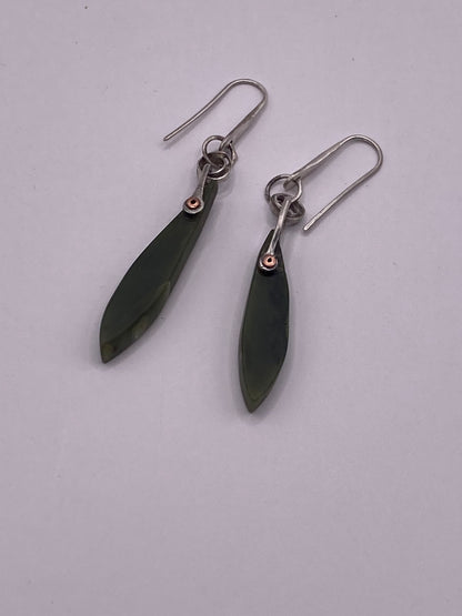 Silver Link and Copper Rivet Earrings