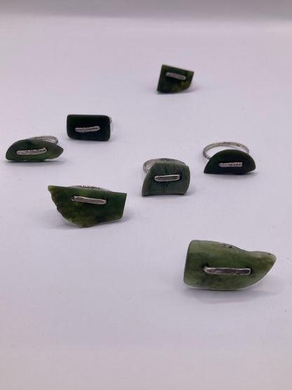 Pounamu and Silver Loop Ring
