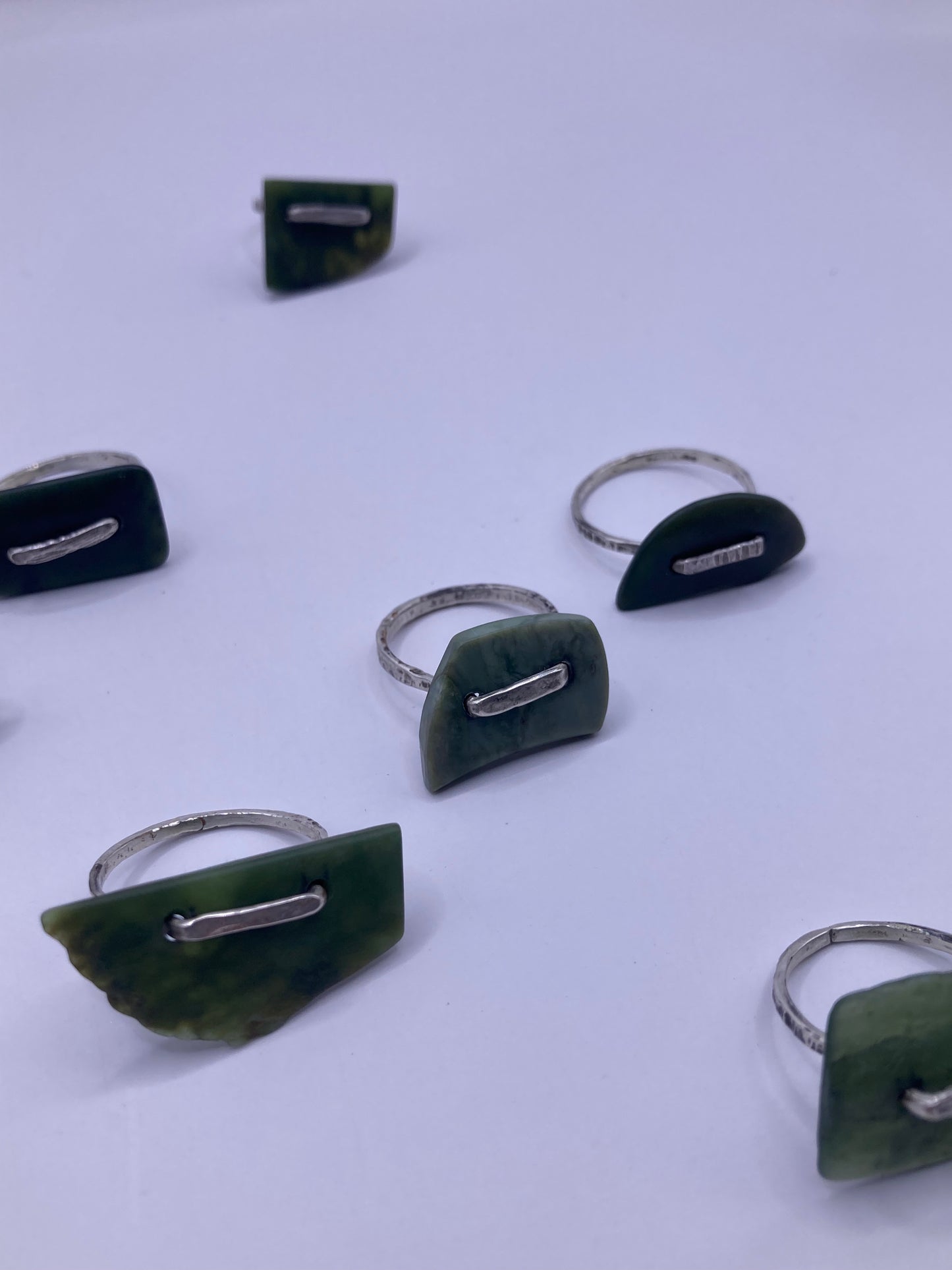Pounamu and Silver Loop Ring