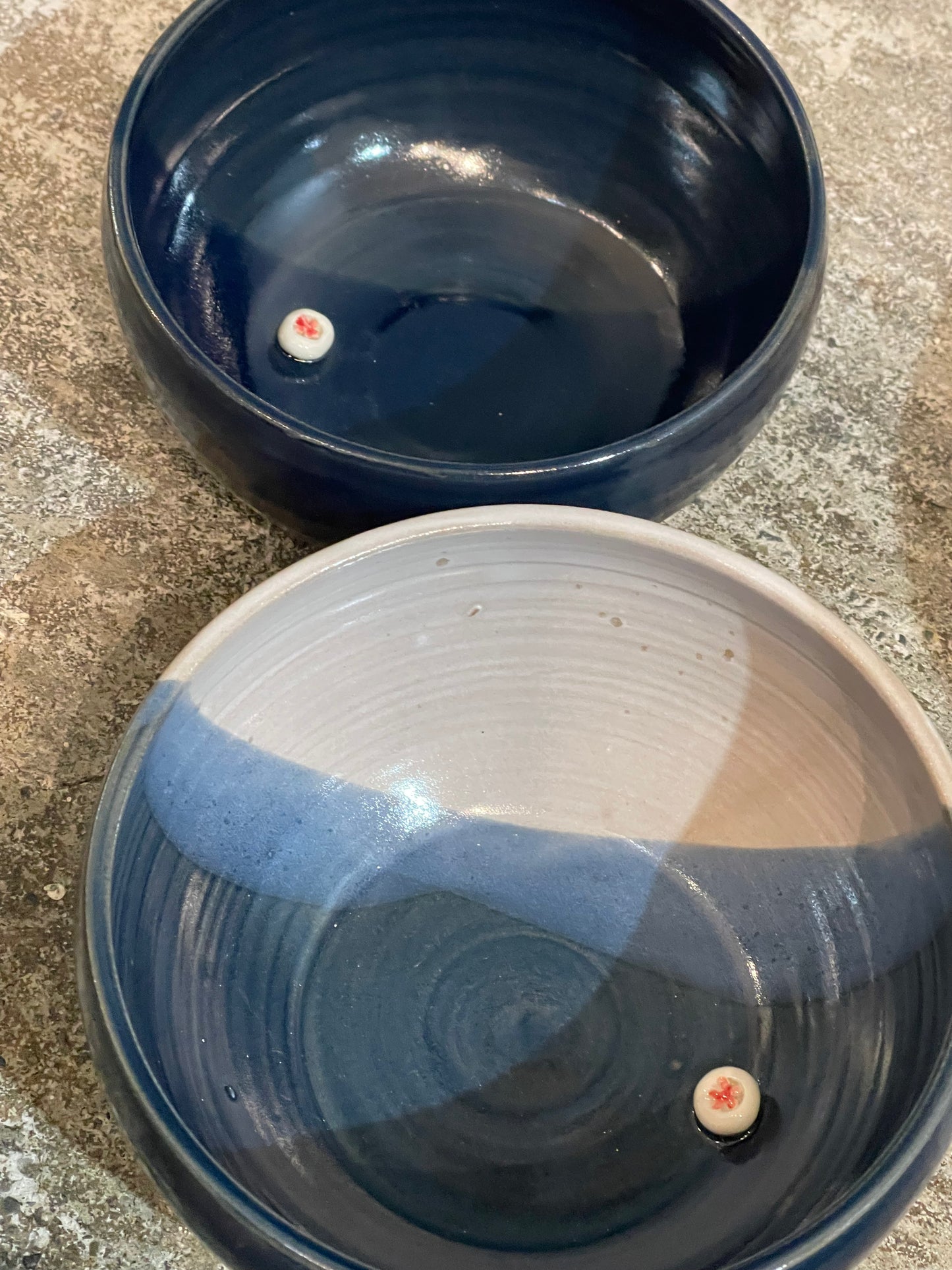 Embelished Stoneware Bowls and Dishes - Blue and Midnight