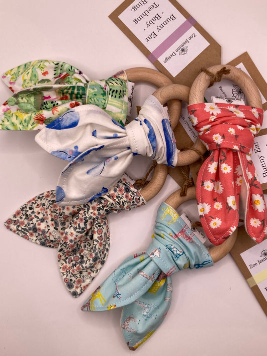 Handmade Bunny Ear Teething Ring