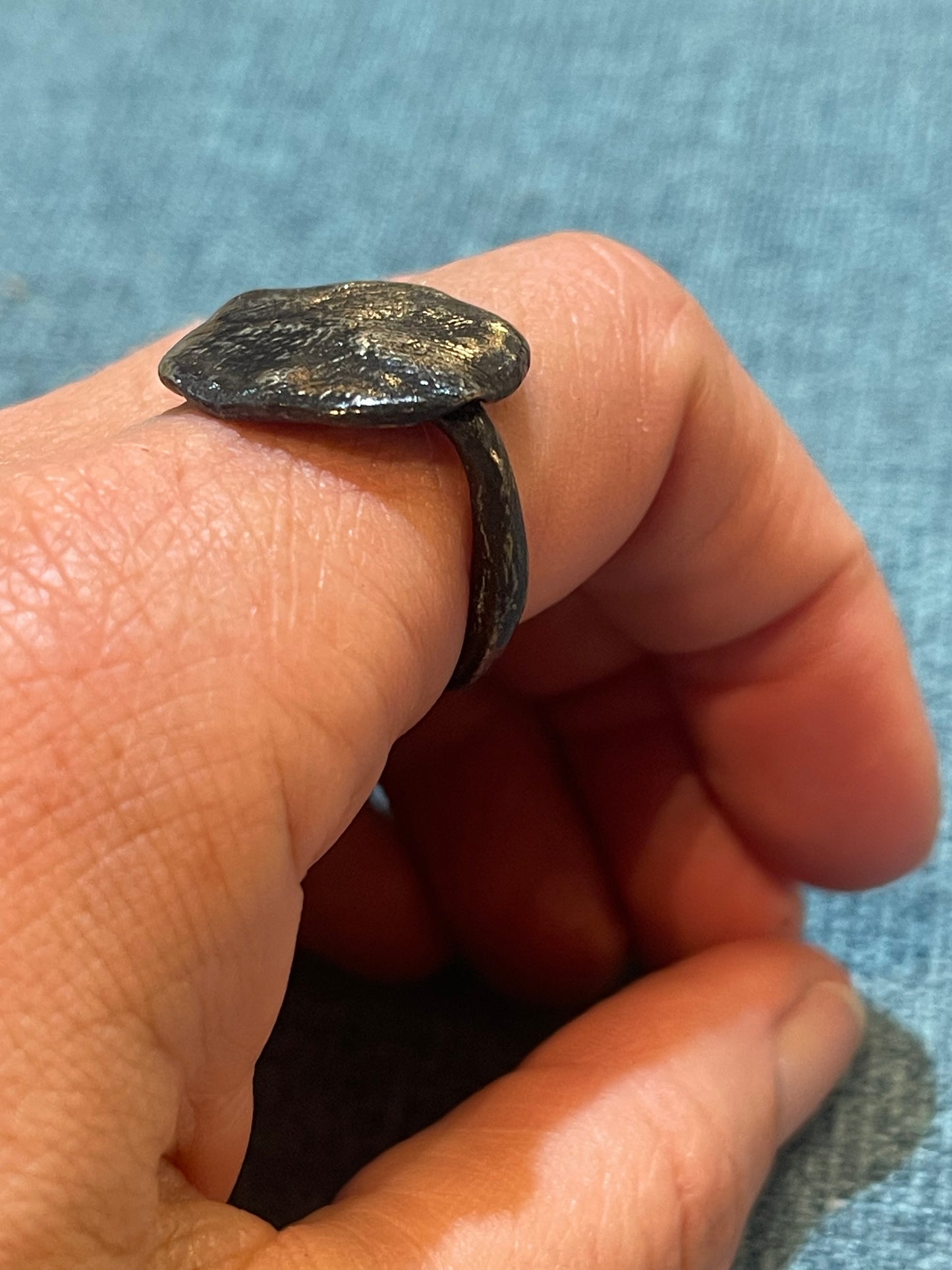 Oxidised Bronze Oval Ring