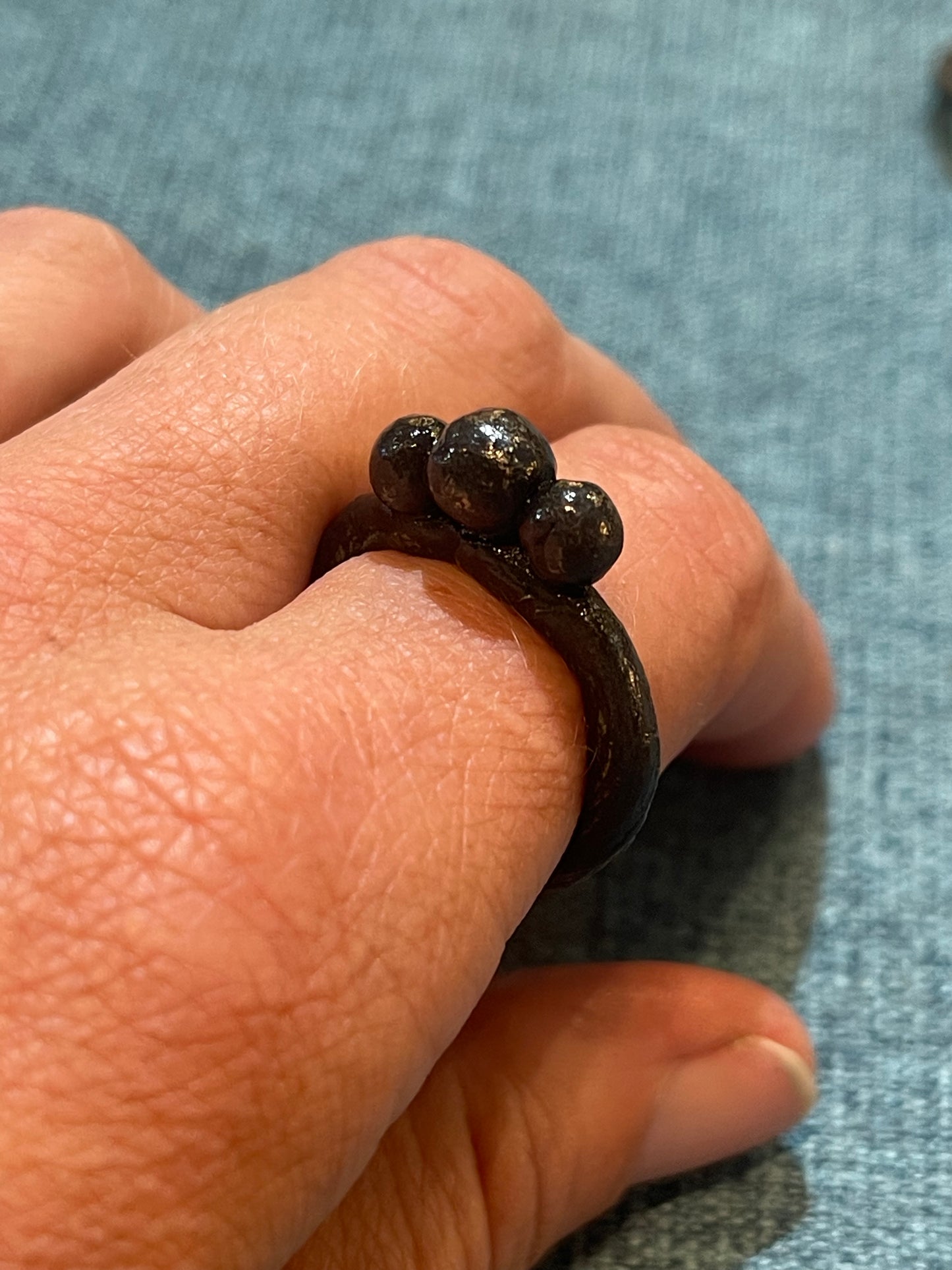 Oxidised Bronze Dotti Ring