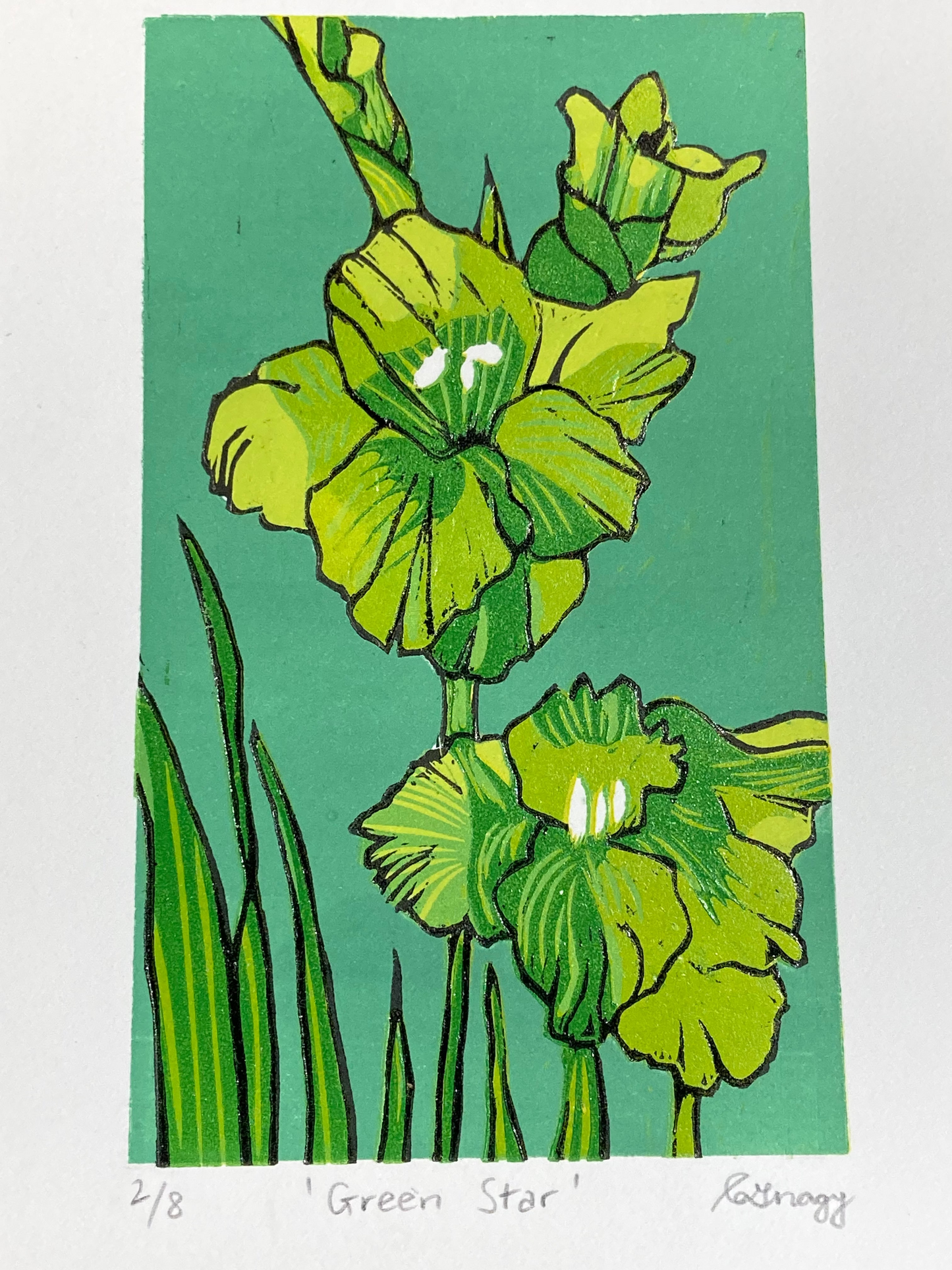 Green Star - Woodcut - Unframed