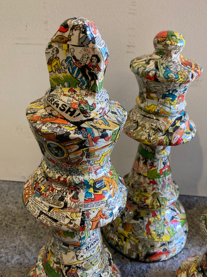 Chess Set - Mixed Media Sculptures (set of 4)