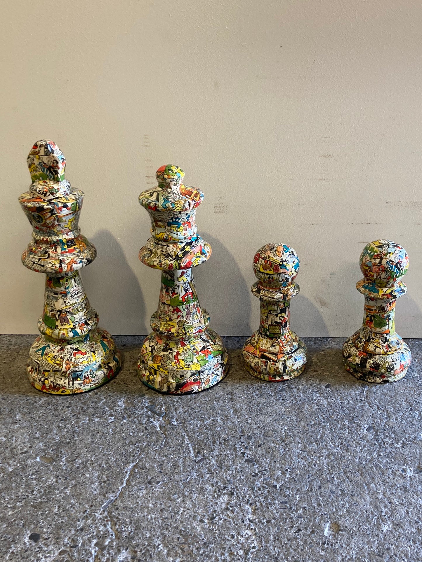 Chess Set - Mixed Media Sculptures (set of 4)