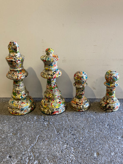 Chess Set - Mixed Media Sculptures (set of 4)