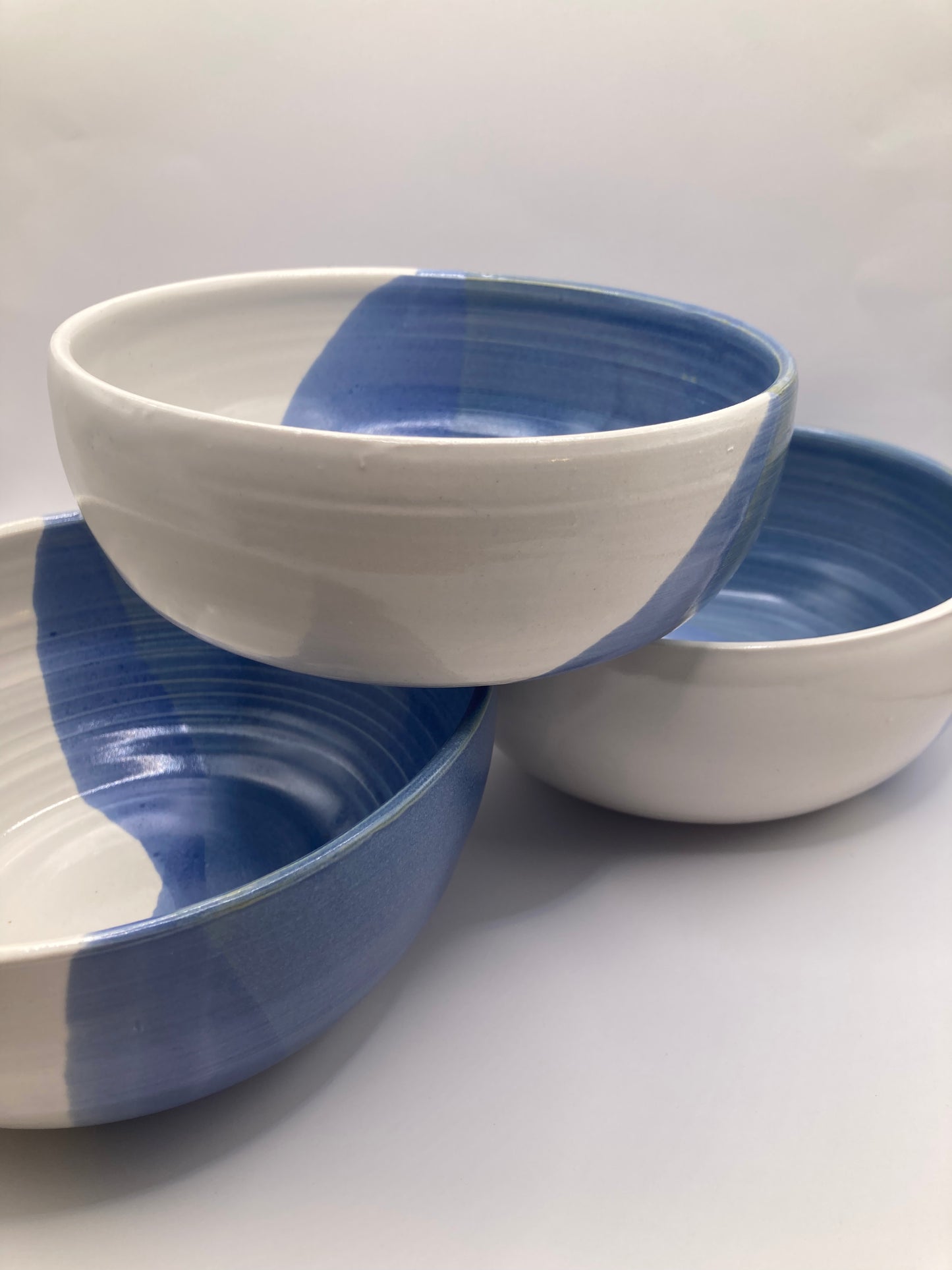 Coastal Stoneware Bowls and Dishes - White and Blue