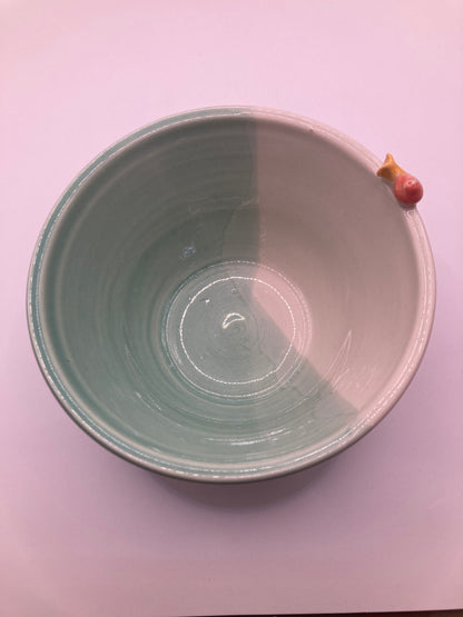Coastal Stoneware Bowls and Dishes - White and Aqua