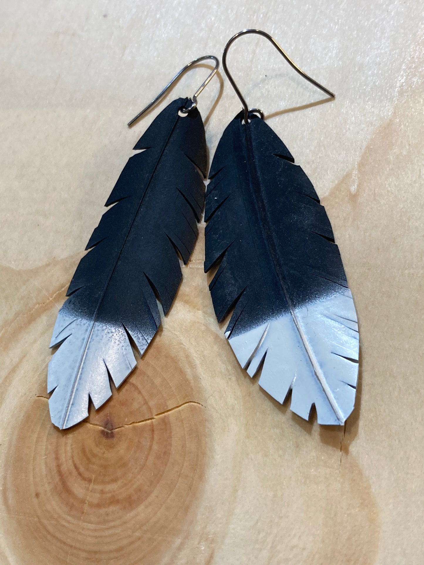 White Dip Feather Earrings
