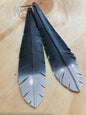 White Dip Feather Earrings