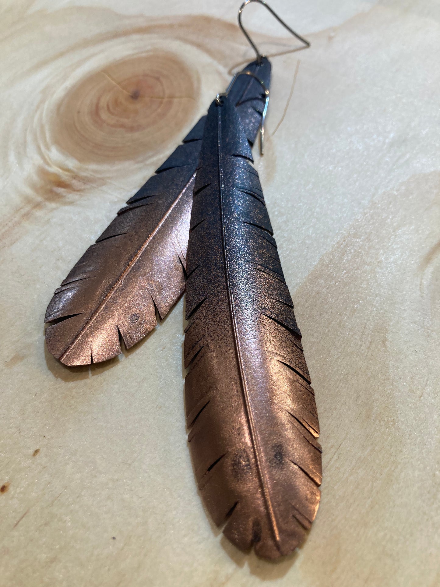 Bronze Feather Earrings