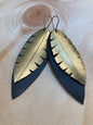 Black Gold Double Leaf Earrings