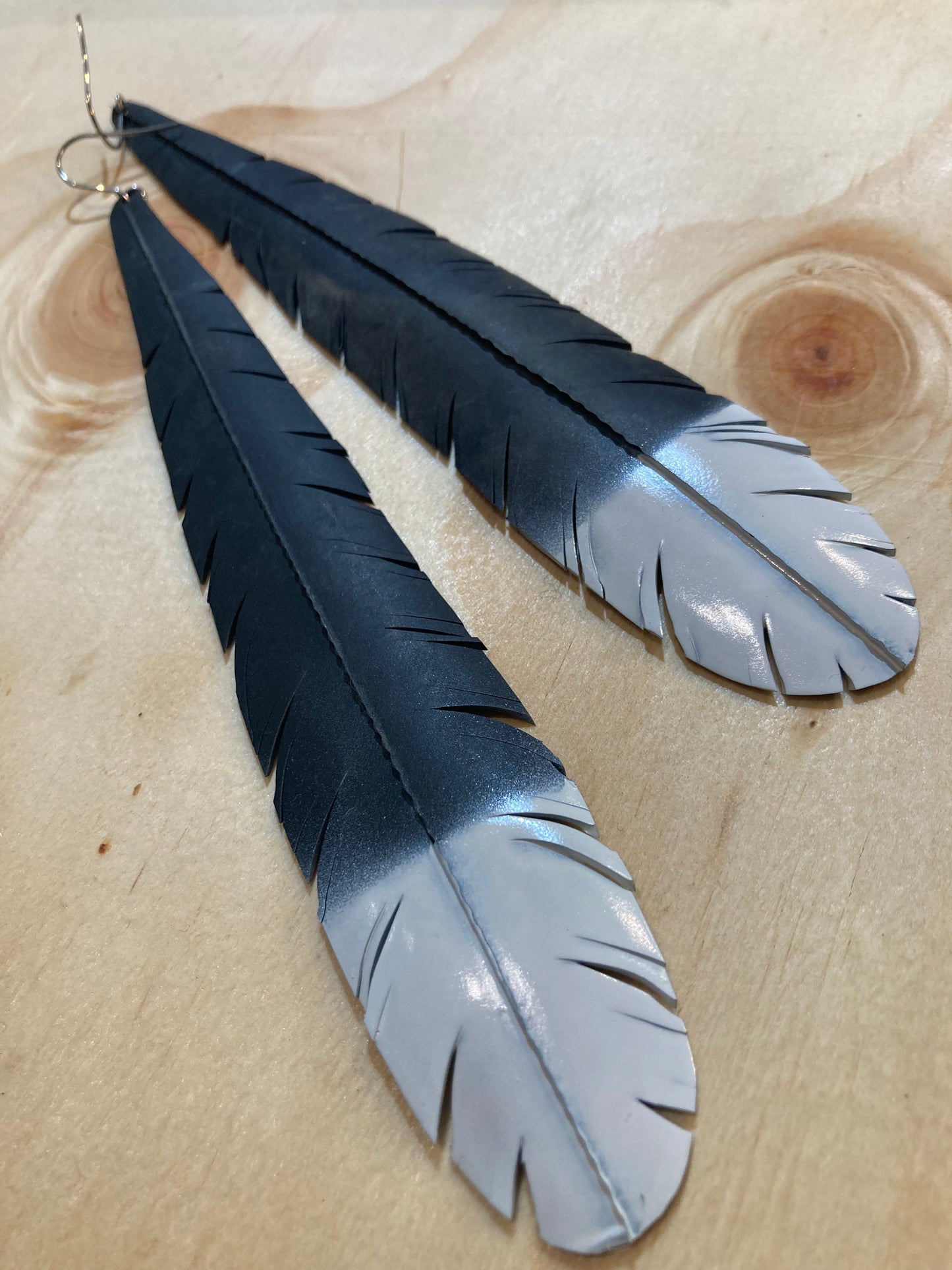 White Tip Feather Earrings