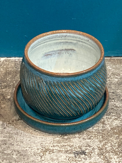 Ceramic Planter Pot and Saucer Set