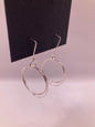Silver Double Hoop Dangle Earrings