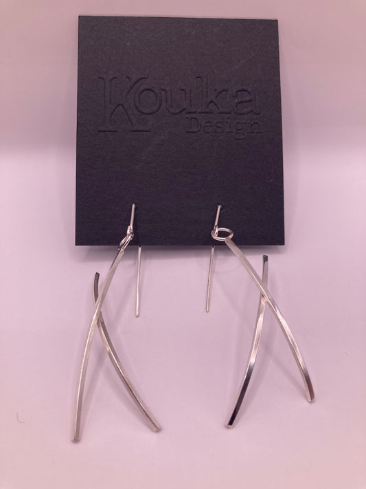 Silver Criss Cross Earrings