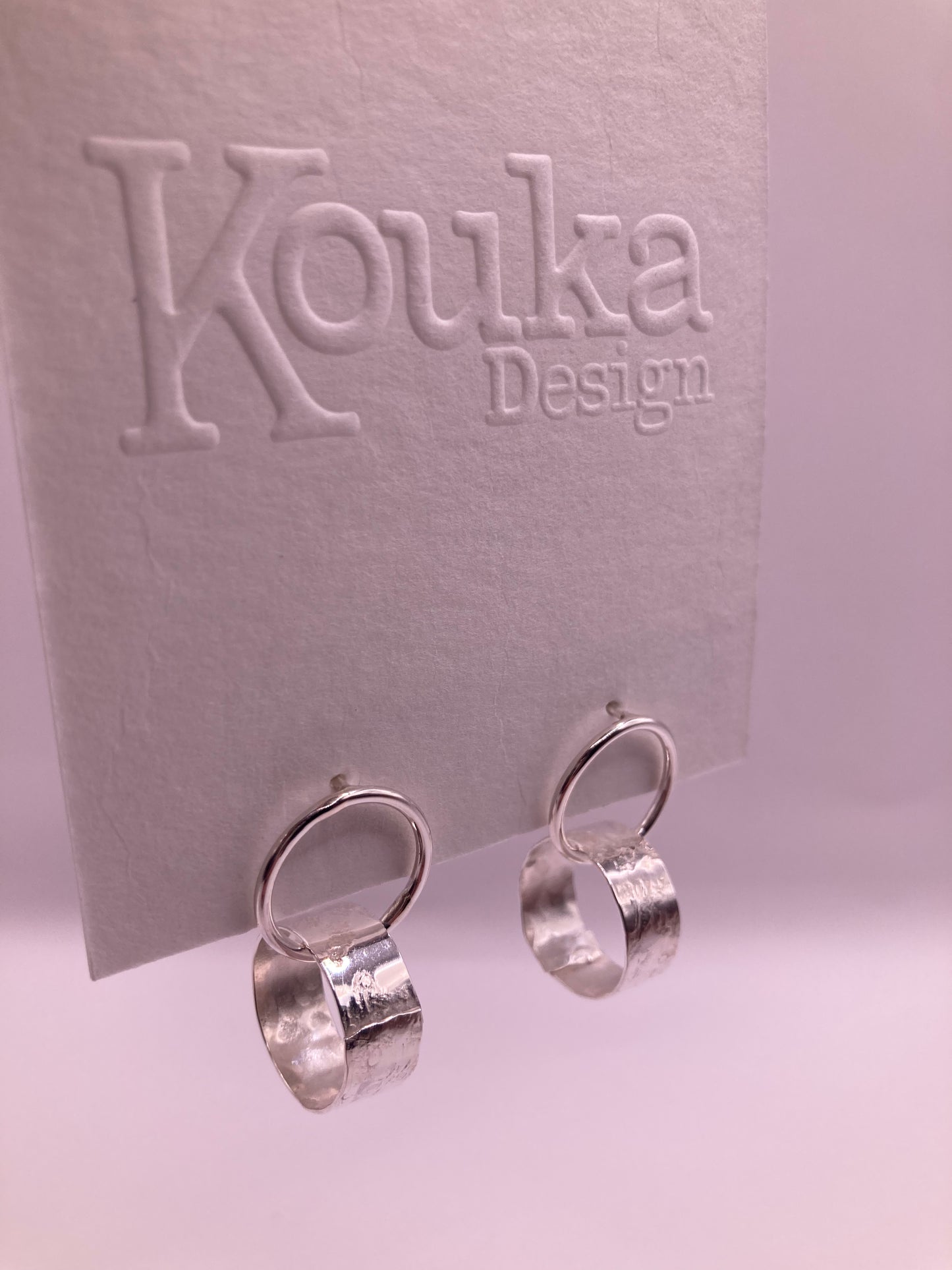 Silver Wide Hoop Stud Earrings