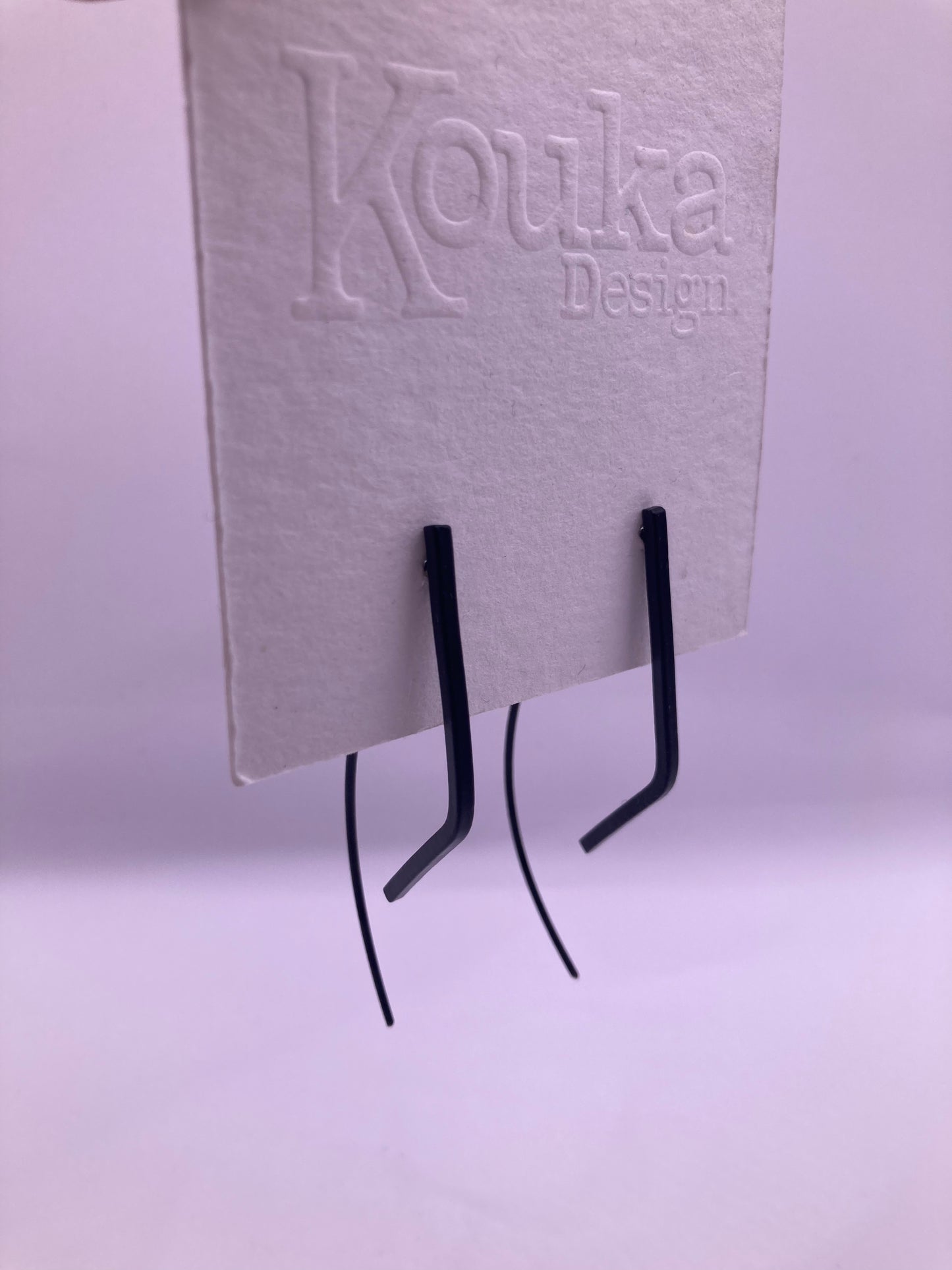 Black Double Curve Bent Earrings