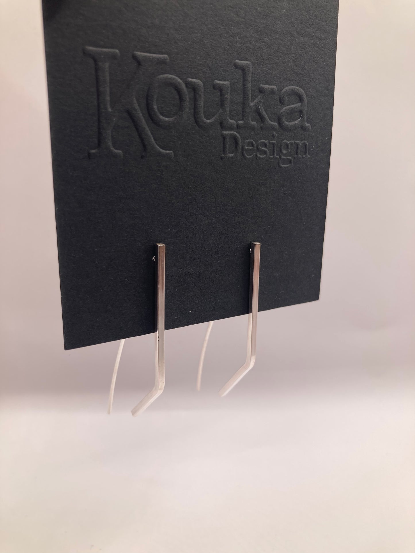 Silver Double Curve Bent Earrings