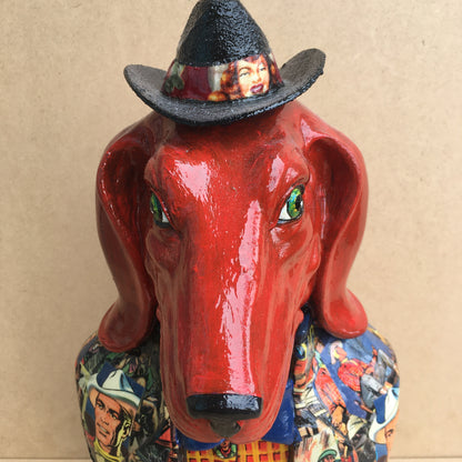 Duke the Dog - Mixed Media Sculpture