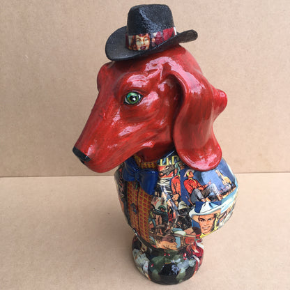 Duke the Dog - Mixed Media Sculpture