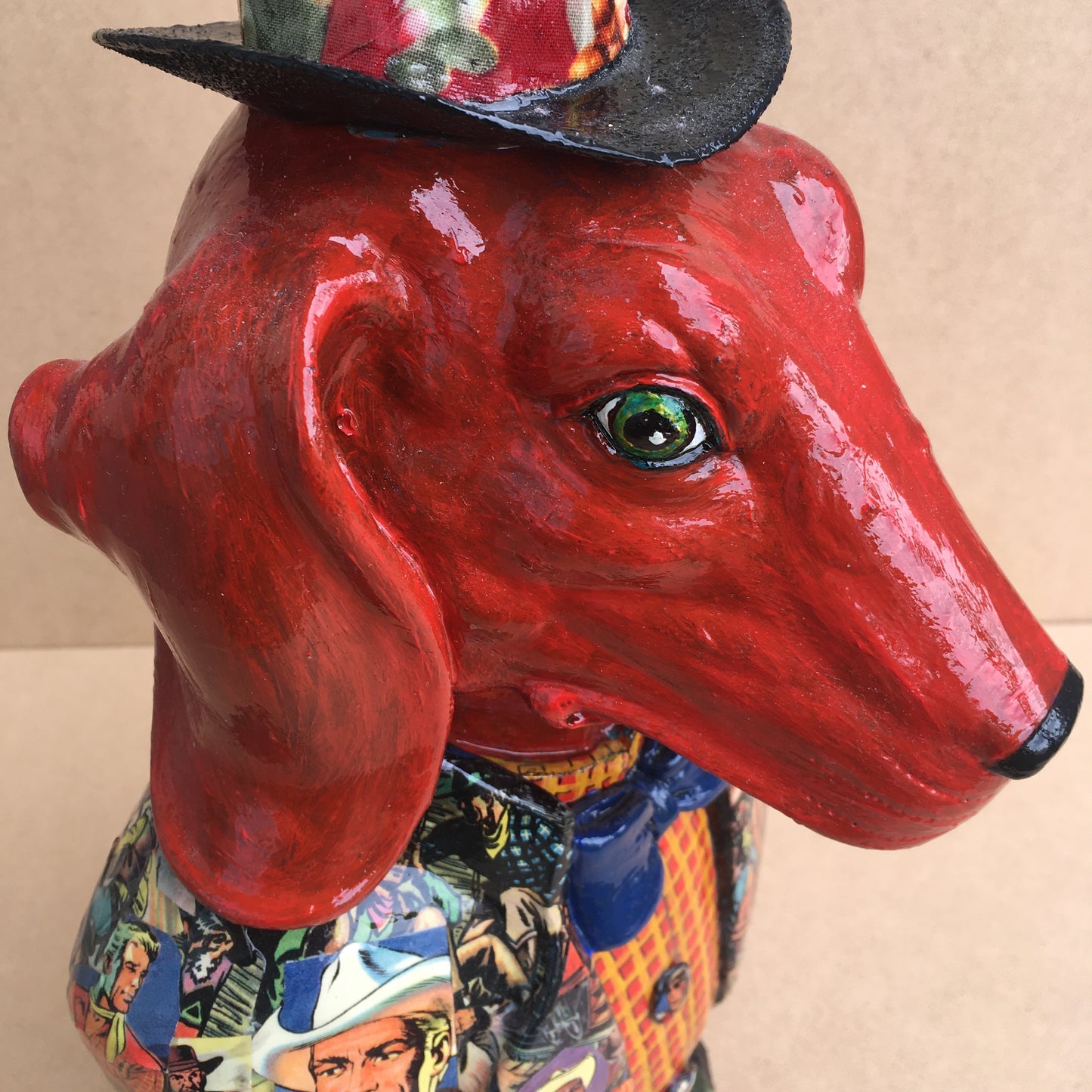 Duke the Dog - Mixed Media Sculpture