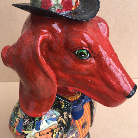 Duke the Dog - Mixed Media Sculpture