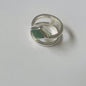 Kite Pounamu on Double Ring Band