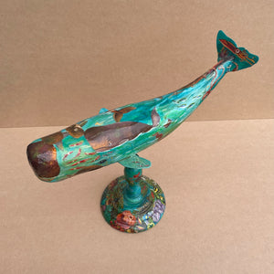 Aqua the Whale - Mixed Media Sculpture