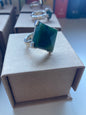 Large Square Facet Pounamu Corner Set Ring